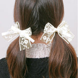 RORA ヘアクリップ 2個セット 通販 ローラ クララ ヘアークリップ ヘアアクセサリー 髪飾り キッズ 子供 子ども こども 大きめ 大きい リボン レース かわいい おしゃれ 女の子 女子