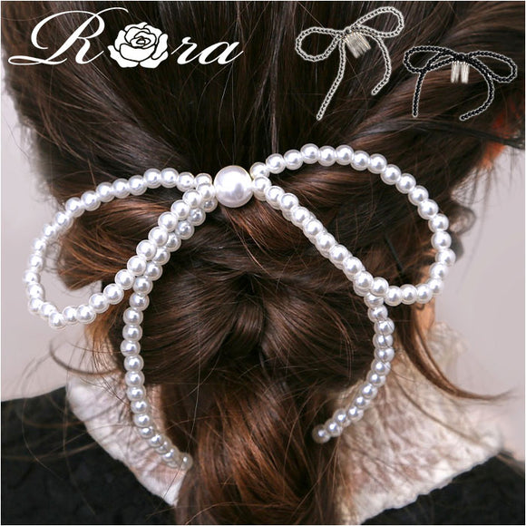 RORA ヘアコーム 通販 ローラ アンバー ヘアピン ヘアアクセサリー 髪飾り 髪留め キッズ 子供 子ども こども 女の子 女子 リボン ビーズ かわいい おしゃれ フォーマル 入園式 卒園式