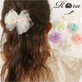 RORA ヘアクリップ 通販 ローラ ダニエラ ヘアークリップ ヘアアクセサリー 髪飾り キッズ 子供 子ども こども チュール ポンポン 大きめ しっかり かわいい おしゃれ 女の子 女子 入園式
