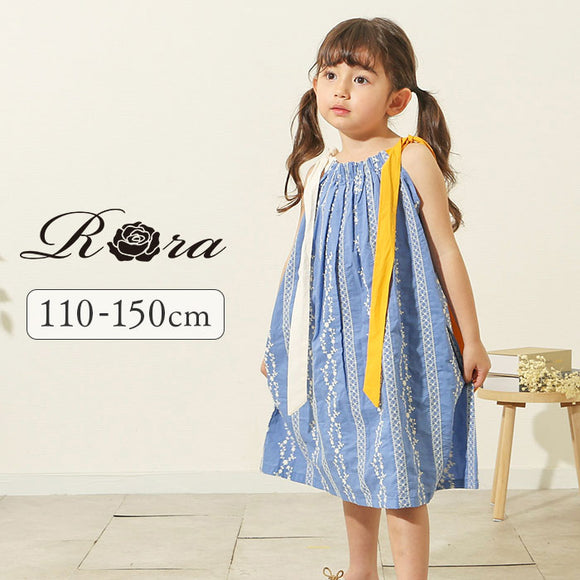 Rora ワンピース 通販 ローラ コースタル キャミソールワンピース キャミワンピース ノースリーブ キッズ 夏 子供 こども 子ども 女の子 女子 青 ブルー おしゃれ かわいい オシャレ