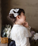 Rora ヘアクリップ キッズ 2個セット 通販 ナイリー リボン 大きめ レース ヘアークリップ 髪どめ 髪留め ヘアアクセサリー 髪飾り 子供 女の子 大人っぽい 卒園式 入学式 結婚式 発表会