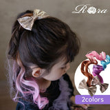 Rora ヘアクリップ エクステ キッズ 通販 セリーナ ヘアークリップ 髪どめ 髪留め ヘアアクセサリー 髪飾り つけ毛 つけげ カール ダンス 子供 子ども リボン キラキラ 女の子 大人っぽい