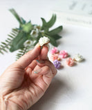 Rora ヘアクリップ キッズ 2個セット 通販 ローズメル お花 フラワー ラインストーン ヘアークリップ 髪どめ 髪留め ヘアアクセサリー 髪飾り 子供 女の子 大人っぽい 卒園式 入学式