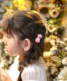 Rora ヘアクリップ キッズ 2個セット 通販 ローズメル お花 フラワー ラインストーン ヘアークリップ 髪どめ 髪留め ヘアアクセサリー 髪飾り 子供 女の子 大人っぽい 卒園式 入学式