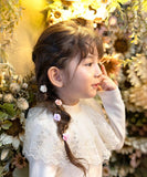 Rora ヘアクリップ キッズ 2個セット 通販 ローズメル お花 フラワー ラインストーン ヘアークリップ 髪どめ 髪留め ヘアアクセサリー 髪飾り 子供 女の子 大人っぽい 卒園式 入学式