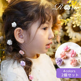 Rora ヘアクリップ キッズ 2個セット 通販 ローズメル お花 フラワー ラインストーン ヘアークリップ 髪どめ 髪留め ヘアアクセサリー 髪飾り 子供 女の子 大人っぽい 卒園式 入学式