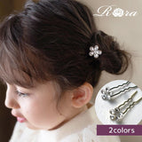 Rora ヘアコーム かんざし 通販 グレース ヘアピン キッズ ヘアアクセサリー 髪どめ 髪留め 髪飾り 子供 子ども こども 女の子 女子 ラインストーン お花 フラワー かわいい おしゃれ