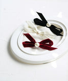 Rora ヘアクリップ キッズ 2個セット 通販 マロン リボン ミニ パール ベロア ヘアークリップ 髪どめ 髪留め ヘアアクセサリー 髪飾り 子供 女の子 大人っぽい 卒園式 入学式 結婚式