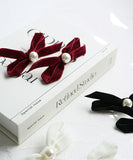 Rora ヘアクリップ キッズ 2個セット 通販 マロン リボン ミニ パール ベロア ヘアークリップ 髪どめ 髪留め ヘアアクセサリー 髪飾り 子供 女の子 大人っぽい 卒園式 入学式 結婚式