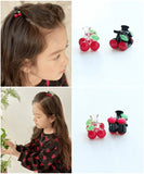 Rora ヘアクリップ キッズ 2個セット 通販 ペアチェリー さくらんぼ ヘアークリップ 髪どめ 髪留め ヘアアクセサリー 髪飾り 子供 女の子 大人っぽい 卒園式 入学式 結婚式 発表会 可愛い