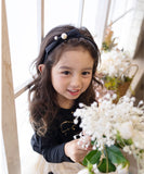 Rora カチューシャ キッズ 通販 エバー パール 髪飾り 髪留め 髪どめ ヘアアクセサリー ヘアバンド ヘッドドレス 子供 女の子 リボン サテン 結婚式 発表会 七五三 フォーマル 可愛い