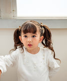 Rora ヘアクリップ キッズ 2個セット 通販 ベル ミニ リボン パール ベルベット ヘアークリップ 髪どめ 髪留め ヘアアクセサリー 髪飾り 子供 女の子 大人っぽい 卒園式 入学式 結婚式