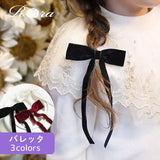 Rora バレッタ キッズ 通販 マールン ベルベット 髪飾り 髪どめ 髪留め リボン 大きめ 大人っぽい 女の子 女子 子供 子ども こども フォーマル 卒園式 入学式 結婚式 発表会 七五三