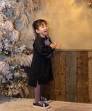 Rora ワンピース 通販 ムラサキ ハートワンピース 子供服 キッズワンピース 長袖 カジュアル ハート レース 女の子 キッズ 子供 こども 子ども お出かけ フォーマル おしゃれ かわいい