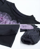 Rora ワンピース 通販 ムラサキ ハートワンピース 子供服 キッズワンピース 長袖 カジュアル ハート レース 女の子 キッズ 子供 こども 子ども お出かけ フォーマル おしゃれ かわいい