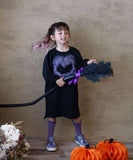 Rora ワンピース 通販 ムラサキ ハートワンピース 子供服 キッズワンピース 長袖 カジュアル ハート レース 女の子 キッズ 子供 こども 子ども お出かけ フォーマル おしゃれ かわいい