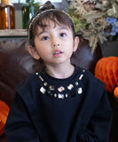 Rora ワンピース 通販 ダリア ストーンワンピース 子供服 キッズワンピース 長袖 カジュアル チュール レース 女の子 キッズ 子供 こども 子ども お出かけ フォーマル おしゃれ かわいい