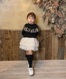 Rora 子供服 スカート 通販 ナデシコ フリフリリボンスカート フレアスカート キッズ 女の子 女子 リボン レース フォーマル カジュアル パーティー お出かけ 誕生日 記念日 かわいい