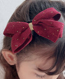 Rora ヘアクリップ キッズ 通販 アイリン ヘアークリップ 髪どめ 髪留め ヘアアクセサリー 髪飾り リボン 大きめ コーデュロイ 子供 女の子 大人っぽい 卒園式 入学式 結婚式 発表会