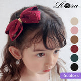 Rora ヘアクリップ キッズ 通販 アイリン ヘアークリップ 髪どめ 髪留め ヘアアクセサリー 髪飾り リボン 大きめ コーデュロイ 子供 女の子 大人っぽい 卒園式 入学式 結婚式 発表会