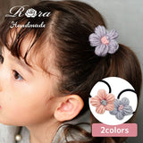 Rora ヘアゴム キッズ 通販 ブルーム ニット 髪ゴム 髪飾り 髪どめ 髪留め ヘアアクセサリー 子供 子ども こども 女の子 女子 お花 フラワー カジュアル かわいい おしゃれ オシャレ