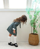 Rora ワンピース 通販 パハリータ ブローチ付きワンピース 子供服 ワンピ 長袖 フォーマルワンピース ツイード リボン 女の子 キッズ 子供 こども 子ども 入園 卒園 入学 結婚式