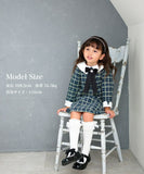 Rora ワンピース 通販 パハリータ ブローチ付きワンピース 子供服 ワンピ 長袖 フォーマルワンピース ツイード リボン 女の子 キッズ 子供 こども 子ども 入園 卒園 入学 結婚式