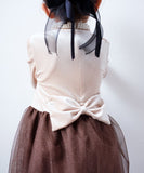 Rora ワンピース 通販 セリーナ ドッキングワンピース 子供服 ワンピ 長袖 フォーマルワンピース パール リボン 女の子 キッズ 子供 こども 子ども 結婚式 パーティー 入園 卒園 入学