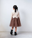 Rora ワンピース 通販 セリーナ ドッキングワンピース 子供服 ワンピ 長袖 フォーマルワンピース パール リボン 女の子 キッズ 子供 こども 子ども 結婚式 パーティー 入園 卒園 入学