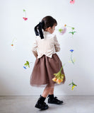 Rora ワンピース 通販 セリーナ ドッキングワンピース 子供服 ワンピ 長袖 フォーマルワンピース パール リボン 女の子 キッズ 子供 こども 子ども 結婚式 パーティー 入園 卒園 入学