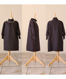 Rora ワンピース 通販 ビオラ パール付きバルーンワンピース 子供服 ワンピ 長袖 フォーマルワンピース コクーン パール 女の子 キッズ 子供 こども 子ども 結婚式 パーティー 入園 卒園