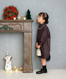 Rora ワンピース 通販 ビオラ パール付きバルーンワンピース 子供服 ワンピ 長袖 フォーマルワンピース コクーン パール 女の子 キッズ 子供 こども 子ども 結婚式 パーティー 入園 卒園