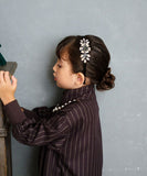 Rora ワンピース 通販 ビオラ パール付きバルーンワンピース 子供服 ワンピ 長袖 フォーマルワンピース コクーン パール 女の子 キッズ 子供 こども 子ども 結婚式 パーティー 入園 卒園