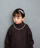 Rora ワンピース 通販 ビオラ パール付きバルーンワンピース 子供服 ワンピ 長袖 フォーマルワンピース コクーン パール 女の子 キッズ 子供 こども 子ども 結婚式 パーティー 入園 卒園