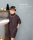 Rora ワンピース 通販 ビオラ パール付きバルーンワンピース 子供服 ワンピ 長袖 フォーマルワンピース コクーン パール 女の子 キッズ 子供 こども 子ども 結婚式 パーティー 入園 卒園