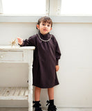 Rora ワンピース 通販 ビオラ パール付きバルーンワンピース 子供服 ワンピ 長袖 フォーマルワンピース コクーン パール 女の子 キッズ 子供 こども 子ども 結婚式 パーティー 入園 卒園