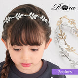カチューシャ キッズ 通販 Rora ルリー ヘアアクセサリー 髪飾り 髪留め 子供 女の子 かわいい おしゃれ 可愛い オシャレ 細身 リーフ ストーン お出かけ フォーマル 発表会 結婚式