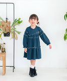 Rora ワンピース 通販 キッズワンピース ティアードワンピース 子どもワンピース お出掛け 通園通学小学生 お出かけデイリー 発表会結婚式 誕生日プレゼント 長袖 春秋冬 可愛いおしゃれ