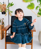 Rora ワンピース 通販 キッズワンピース ティアードワンピース 子どもワンピース お出掛け 通園通学小学生 お出かけデイリー 発表会結婚式 誕生日プレゼント 長袖 春秋冬 可愛いおしゃれ