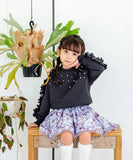 子供服 女の子 トレーナー 通販 Rora フリリーナ プルオーバー スウェット 長袖 フリル パール ビーズ かわいい おしゃれ 可愛い オシャレ カジュアル 通学 通園 普段着 保育園 幼稚園