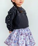子供服 女の子 トレーナー 通販 Rora フリリーナ プルオーバー スウェット 長袖 フリル パール ビーズ かわいい おしゃれ 可愛い オシャレ カジュアル 通学 通園 普段着 保育園 幼稚園