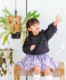 子供服 女の子 トレーナー 通販 Rora フリリーナ プルオーバー スウェット 長袖 フリル パール ビーズ かわいい おしゃれ 可愛い オシャレ カジュアル 通学 通園 普段着 保育園 幼稚園
