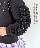 子供服 女の子 トレーナー 通販 Rora フリリーナ プルオーバー スウェット 長袖 フリル パール ビーズ かわいい おしゃれ 可愛い オシャレ カジュアル 通学 通園 普段着 保育園 幼稚園