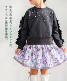 子供服 女の子 トレーナー 通販 Rora フリリーナ プルオーバー スウェット 長袖 フリル パール ビーズ かわいい おしゃれ 可愛い オシャレ カジュアル 通学 通園 普段着 保育園 幼稚園