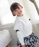 子供服 女の子 トレーナー 通販 Rora シビロ プルオーバー スウェット 長袖 フリル レース リボン かわいい おしゃれ 可愛い オシャレ カジュアル 通学 通園 普段着 保育園 幼稚園 小学生