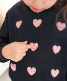 子供服 女の子 トレーナー 通販 Rora ロマンティカ プルオーバー スウェット 長袖 ハート かわいい おしゃれ 可愛い オシャレ カジュアル 通学 通園 普段着 お出かけ 保育園 幼稚園