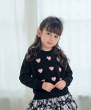 子供服 女の子 トレーナー 通販 Rora ロマンティカ プルオーバー スウェット 長袖 ハート かわいい おしゃれ 可愛い オシャレ カジュアル 通学 通園 普段着 お出かけ 保育園 幼稚園