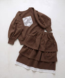 Rora 子供服 通販 キッズセットアップ 長袖 トレーナー女の子 ガールズおしゃれ上品 通学通園小学生 秋服冬服春服 かわいい トップス カジュアル 保育園 スカート 幼稚園 上下セット