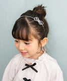 Rora カチューシャ 通販 ヘアアクセサリー 髪飾り ヘッドドレス 子供 女の子 可愛い おしゃれ シルバー キラキラ リボン ラインストーン 発表会 入園式 卒園式 入学式