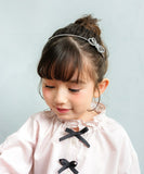 Rora カチューシャ 通販 ヘアアクセサリー 髪飾り ヘッドドレス 子供 女の子 可愛い おしゃれ シルバー キラキラ リボン ラインストーン 発表会 入園式 卒園式 入学式